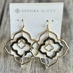Kendra Scott Darenda Gold Logo Large Statement Earrings